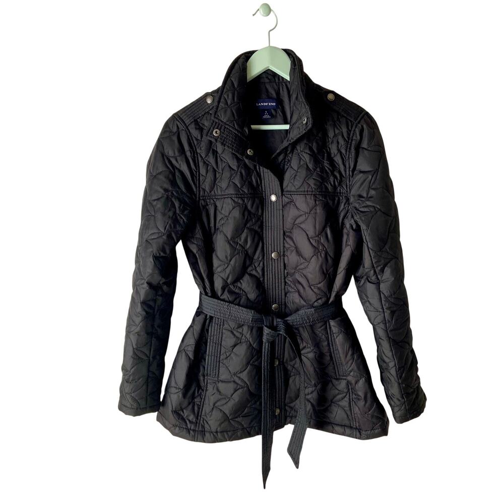 Lands' End Quilted Belted Jacket Size Small